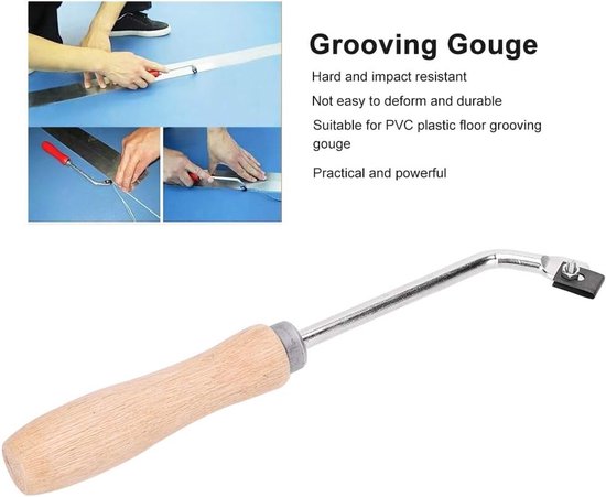 Steekmes PVC vloeren - Vloergereedschap groeven - Vloeren leggen - Beukenhout handvat - 3 extra messen - Niet gespecificeerd — afbeelding 4