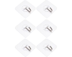 DAGIJIRD 6 Pack Sterke Sticker Transparante Zuignap Sucker Muur Haakjes Hanger Zelfklevende Haakjes voor Keuken Badroo Grote Gebied Zware Haak Plakken