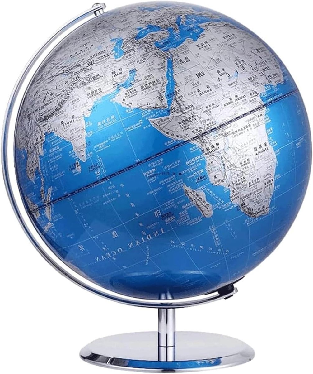 Wereldbol Afveegbaar - Aardbol Educatief - Wereld Ontdekken - Roestvrijstalen Antislipbasis - 30 cm - Gedetailleerd