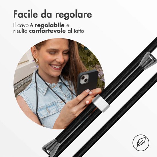 Coque Samsung Galaxy A54 (5G) - Coque en Siliconen iMoshion avec cordon - Zwart