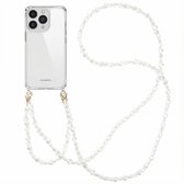 imoshion Hoesje - Geschikt voor Apple iPhone 13 Pro - Backcover met koord + armband - Parels hartjes - Parels Hartjes