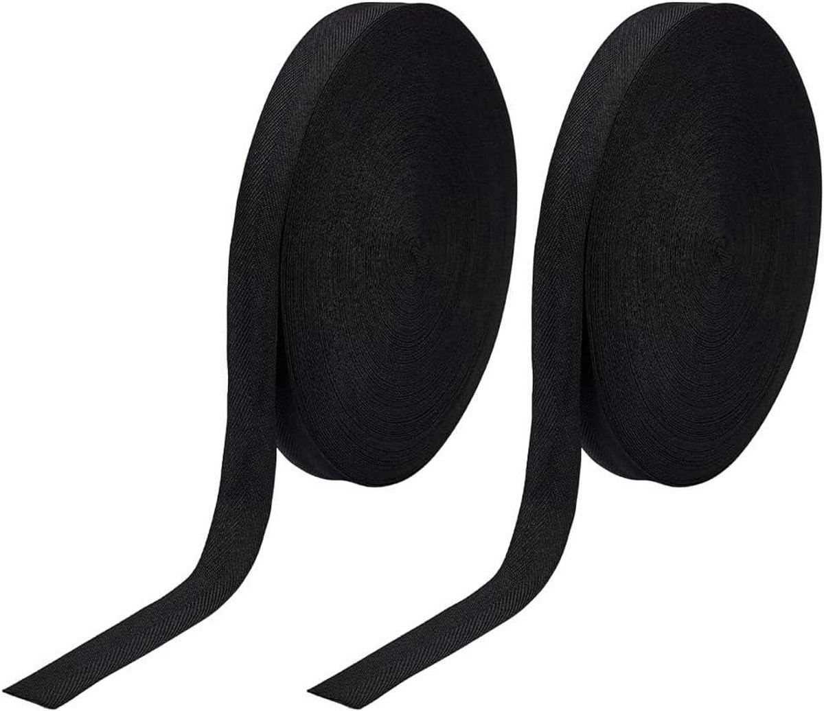 Polyester Singelband - Zwart Band - Handwerk Projecten - Zwaar Duty Kwaliteit - 200 Meter Rol - Zwart