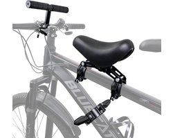 Voorzitje fiets - Kinderzitje fiets - TENZHVXI® - Veilig Aluminium Frame Met Lederen Zadel - Inklapbare Pedalen En Stuur - Geschikt Voor Kinderen Tot 55 Kg - Compatibel Met Alle MTB Met Rechte Buis