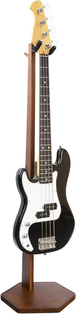 Gitaar standaard - Instrument houder - Muziek opslag - Massief hout - 1 niveau - Walnoot