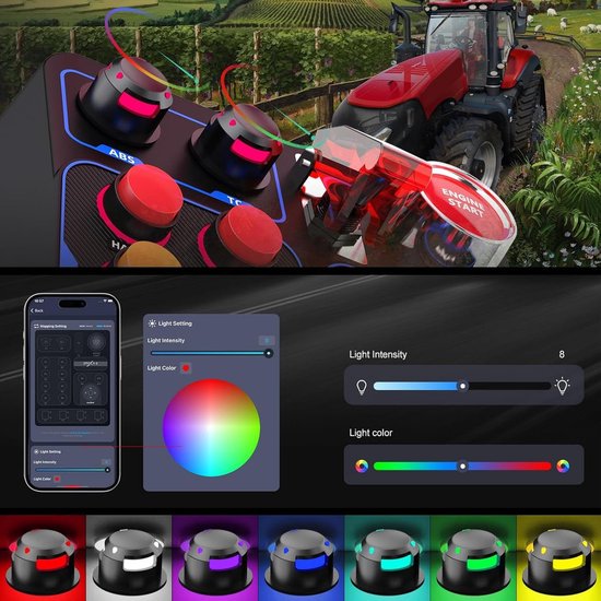Race Knoppenbox - Sim Control Box - Racen Simuleren - 30 Programmeerbare Opties - 24 x 23 x 13 cm — afbeelding 5