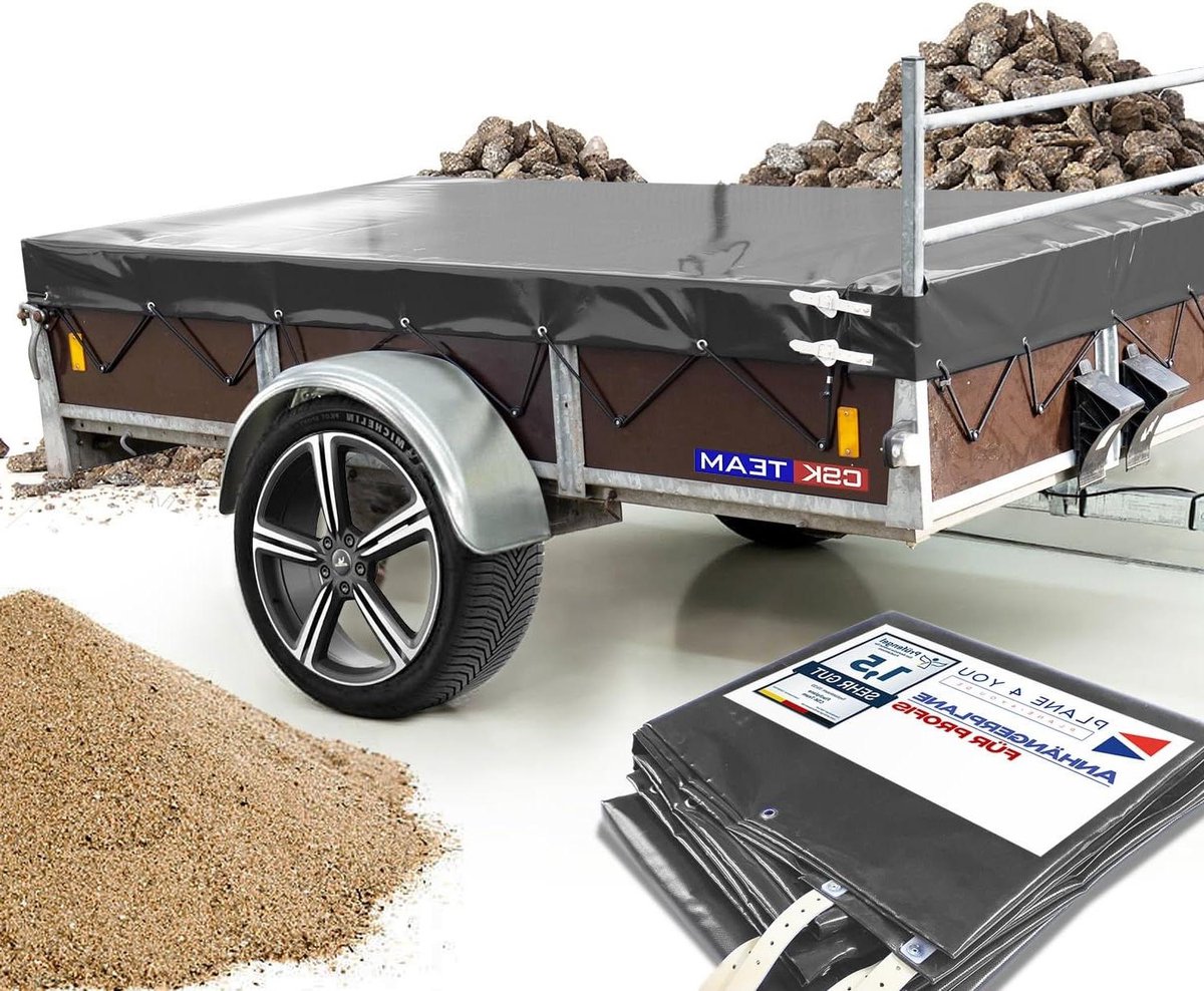 Aanhangerzeil - Afdekzeil Trailer - Transport Beschermen - Waterdicht PVC - 261x139x20cm - Antraciet