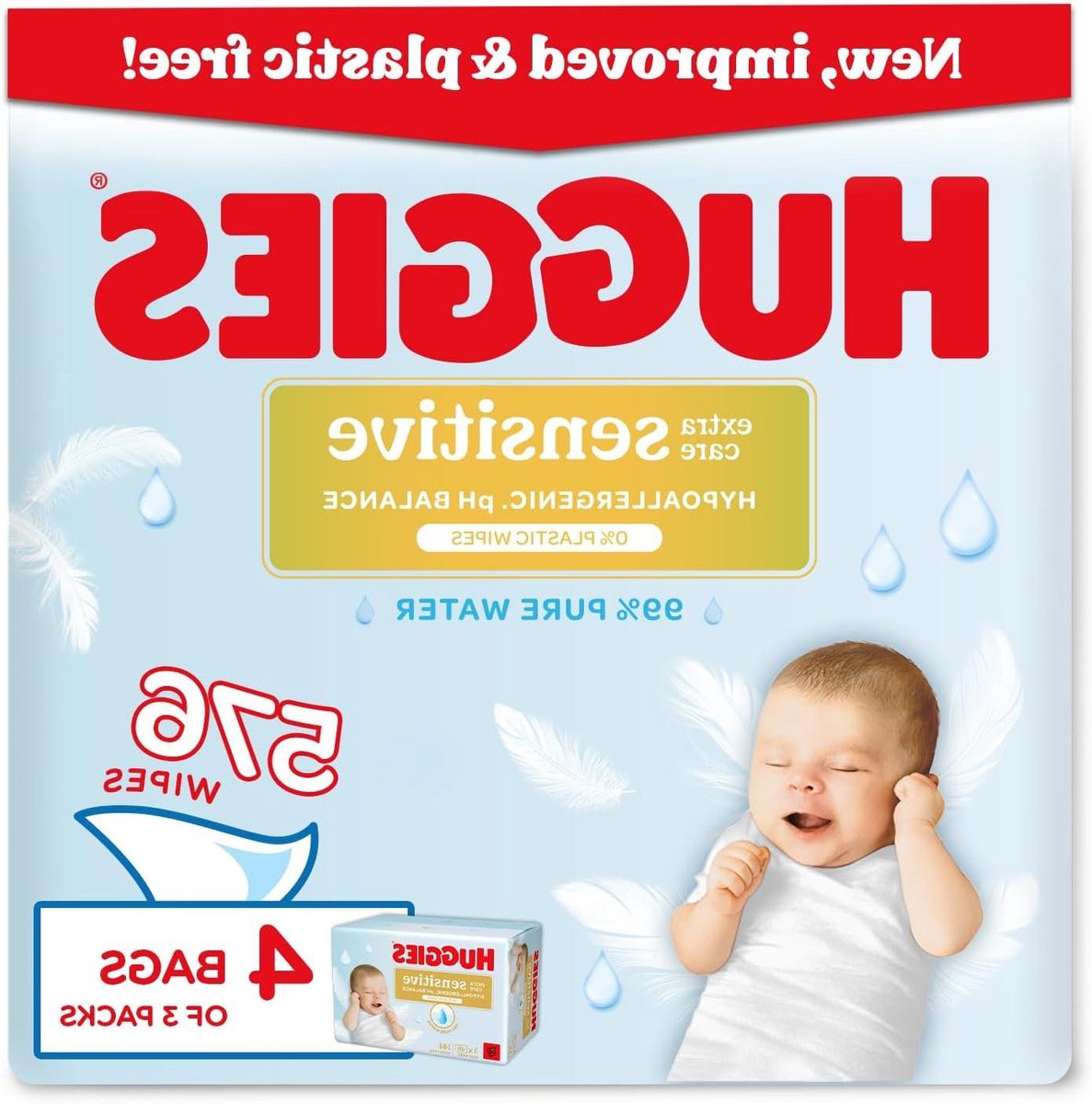 Babydoekjes Sensitive - Vochtige Doekjes Baby - Huidverzorging Baby - 99% Puur Water - 576 Stuks - Wit