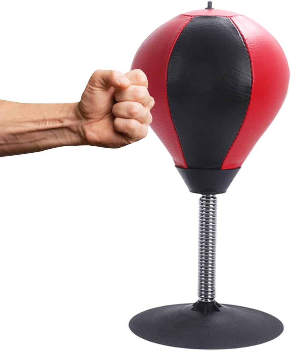 Bokszak met Zuignap - Desktop Bokszak Stress Bal - Stress Verlichten - Stevige Zuignap Bodem - 37x18x18 cm