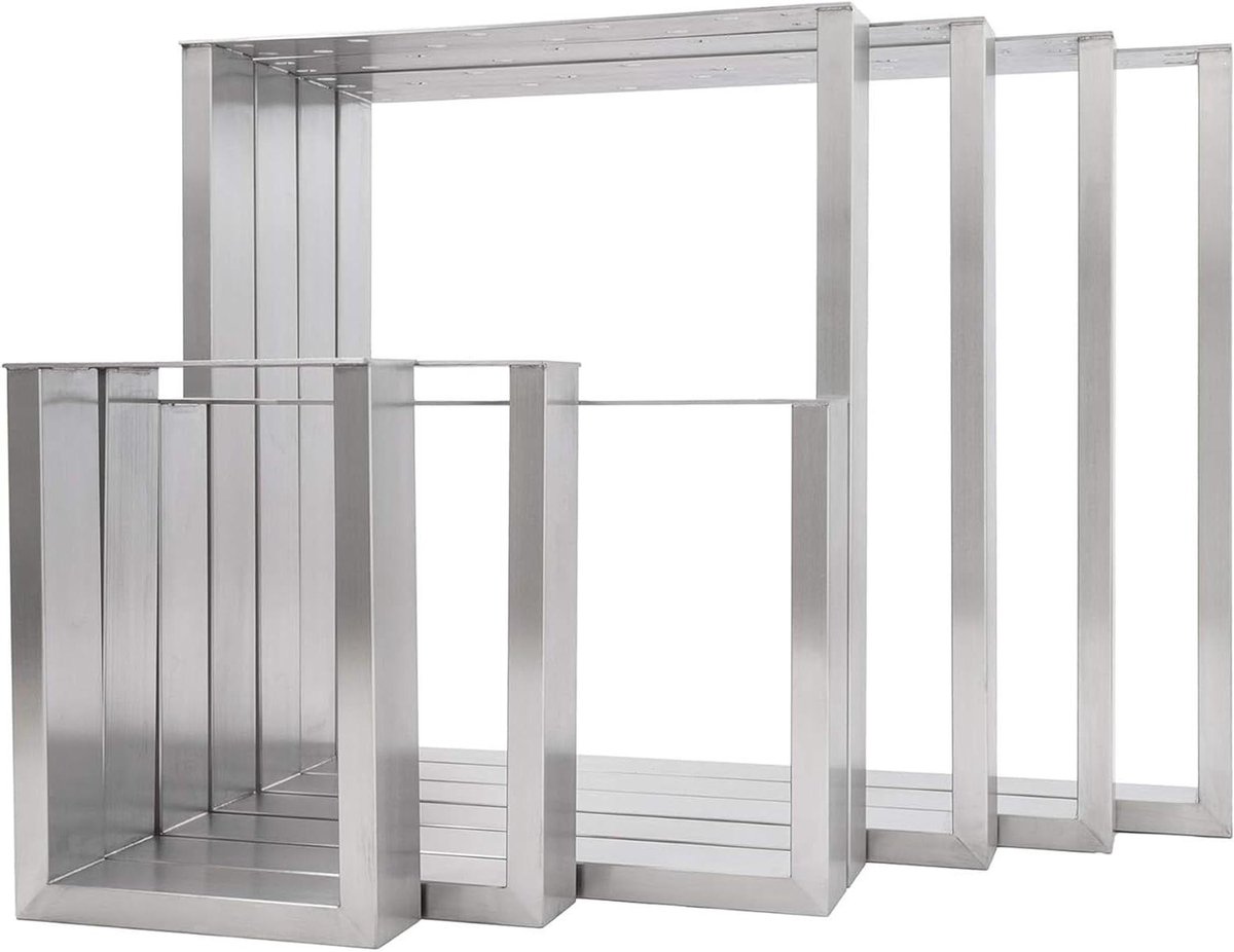 Tafelonderstel Rechthoek - Metalen poten - Meubels maken - Eenvoudige montage - 50x72cm - Zilver