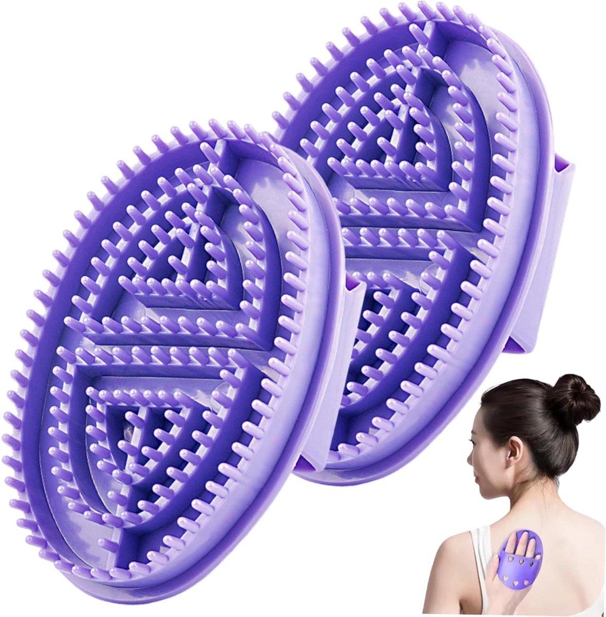 Massageborstel Set - Meridiaan Borstel - Spieren Ontspannen - Antislip Handgreep - 2 Stuks - Blauw