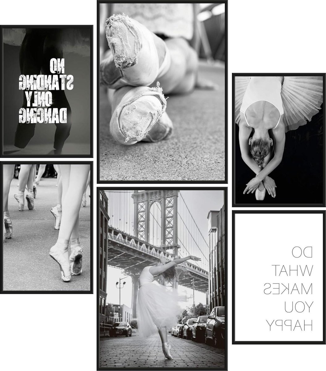 Poster Set - Muurdecoratie Set - Woonkamer Inrichten - Verschillende Maten - 2x A3 4x A4 - Zwart Wit