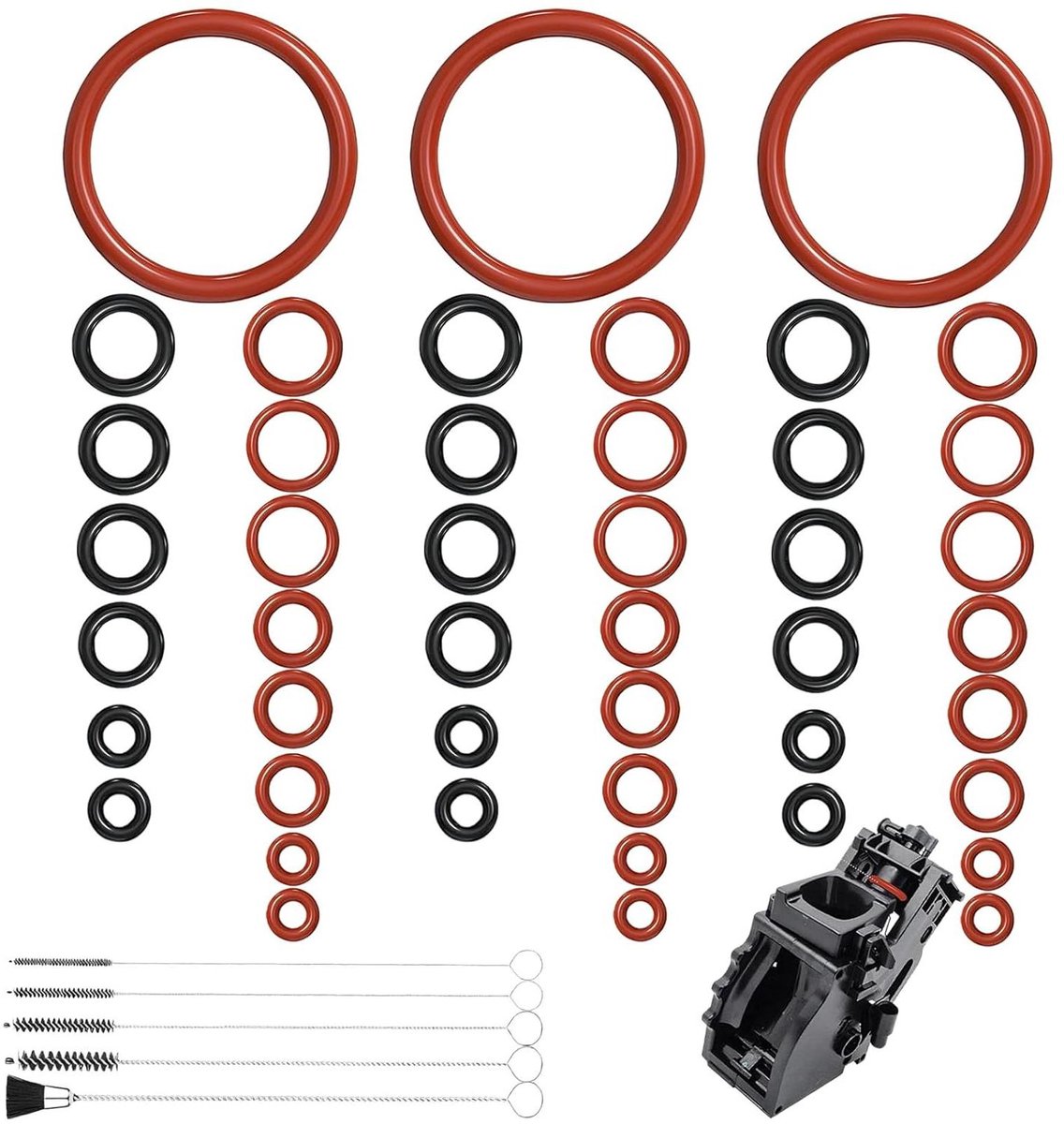 Siliconen O-ringen - Koffiemachine Onderhoudsset - Koffiezetapparaat Repareren - Hoge Elasticiteit - 45 stuks - Rood