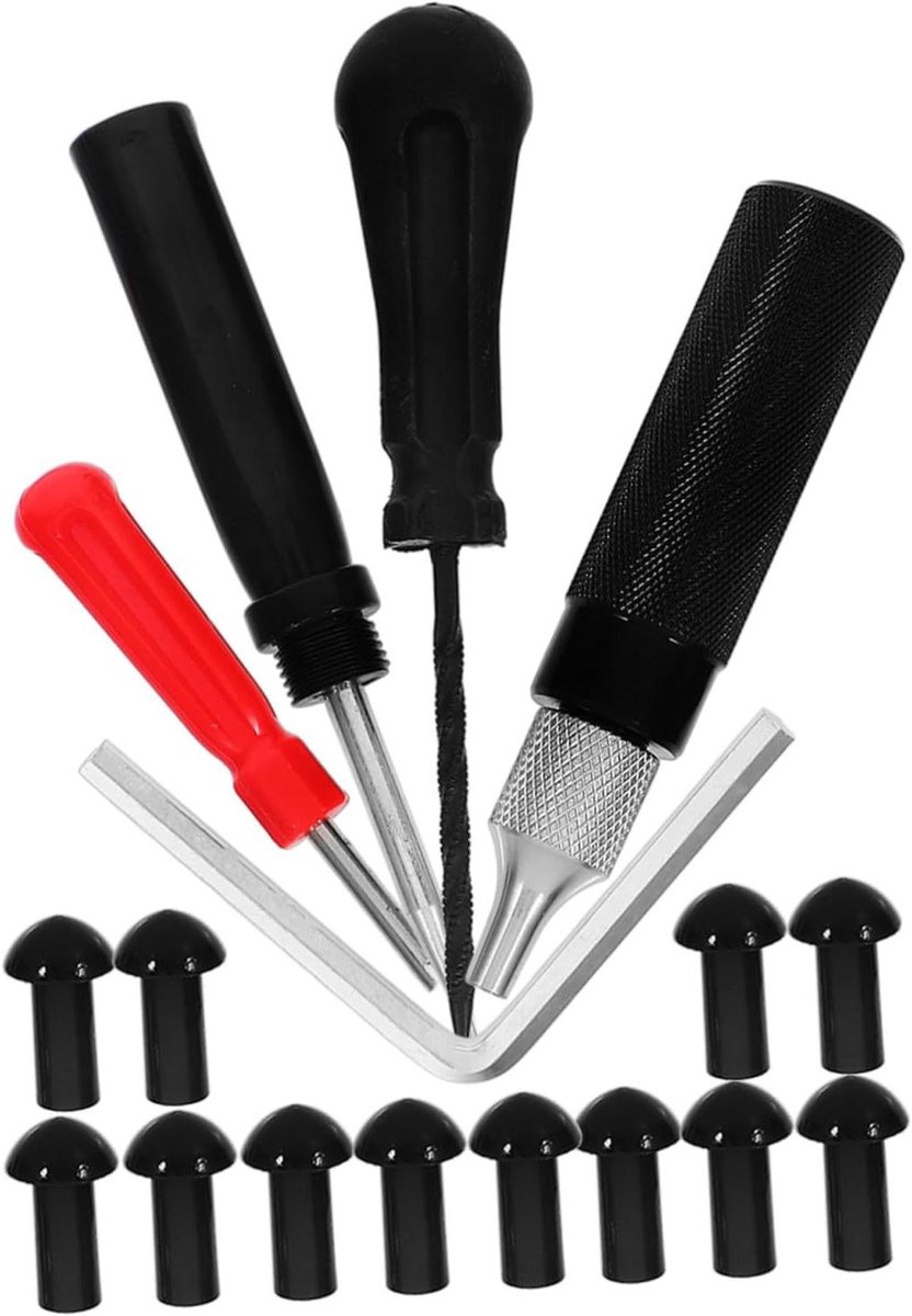 Bandenreparatieset Motor - Lekke Banden Reparatie - Onderweg Repareren - Compact Lichtgewicht - 12.5 cm - Diverse Kleur