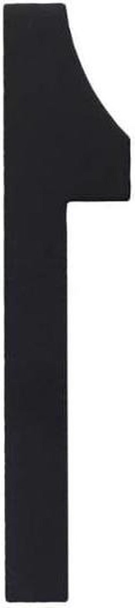 Huisnummer 1 - Nummerplaat Huis - Huis Herkenning - RVS Mat Zwart - 150 mm Hoog - Zwart