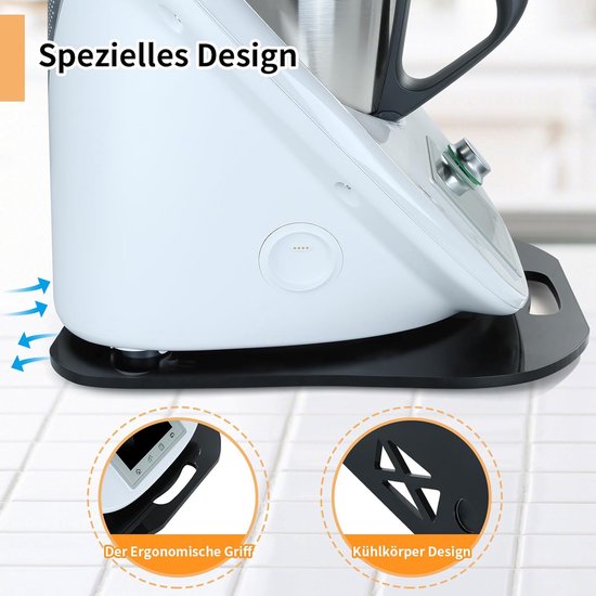 Schuifplank Keukenmachine - Glijplank Rolplank - Apparaat Verplaatsen - Acryl Materiaal - 35.9 x 30.8 cm - Zwart — afbeelding 5