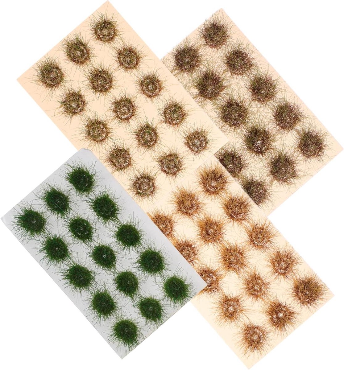 Miniatuur Gras Clusters - Kunstgras Model - Modelbouw Landschap - Realistische Textuur - 8.5 x 5.5 cm - Diverse Kleuren