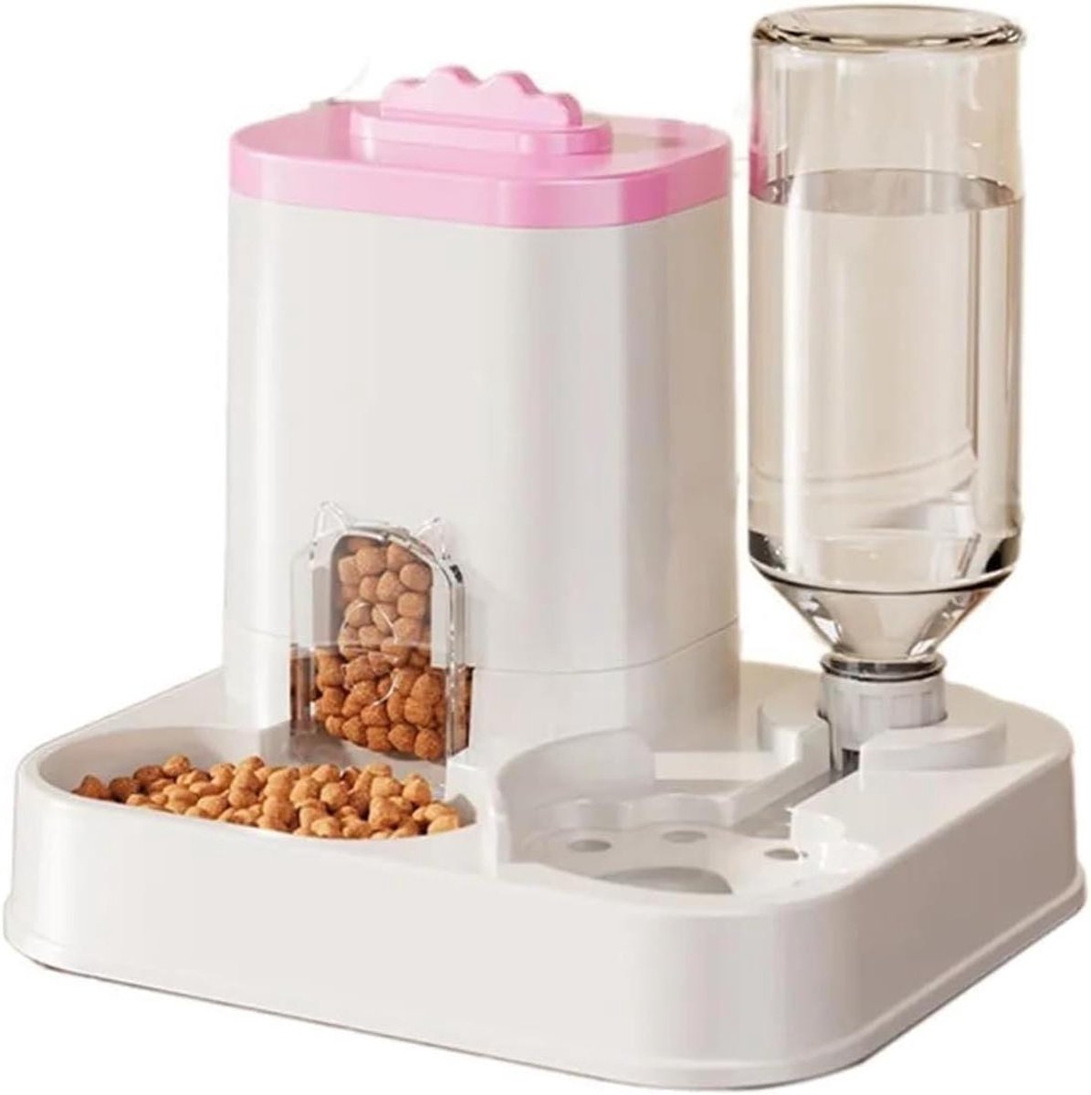 Automatische Kattenvoeder - Voerdispenser Kat - Voeding en Hydratatie - Droge Natte Voeding Scheiding - 100mm x 100mm x 100mm