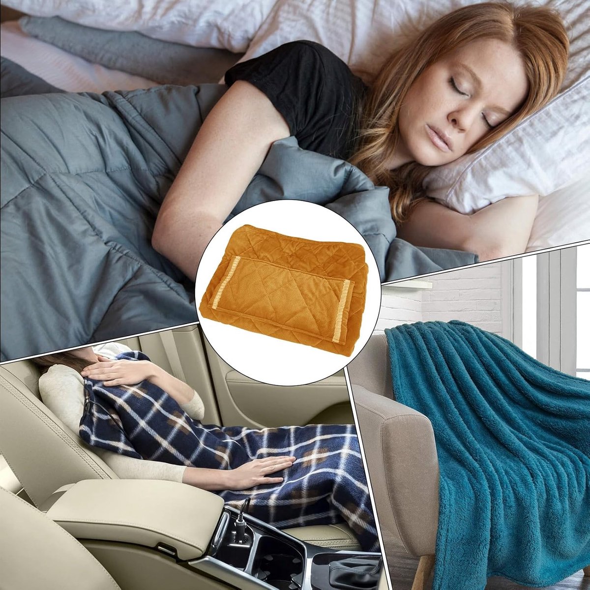 Verwarmde Deken - Elektrische Deken - Warm Blijven - Oplaadbaar Via USB - 60x80cm