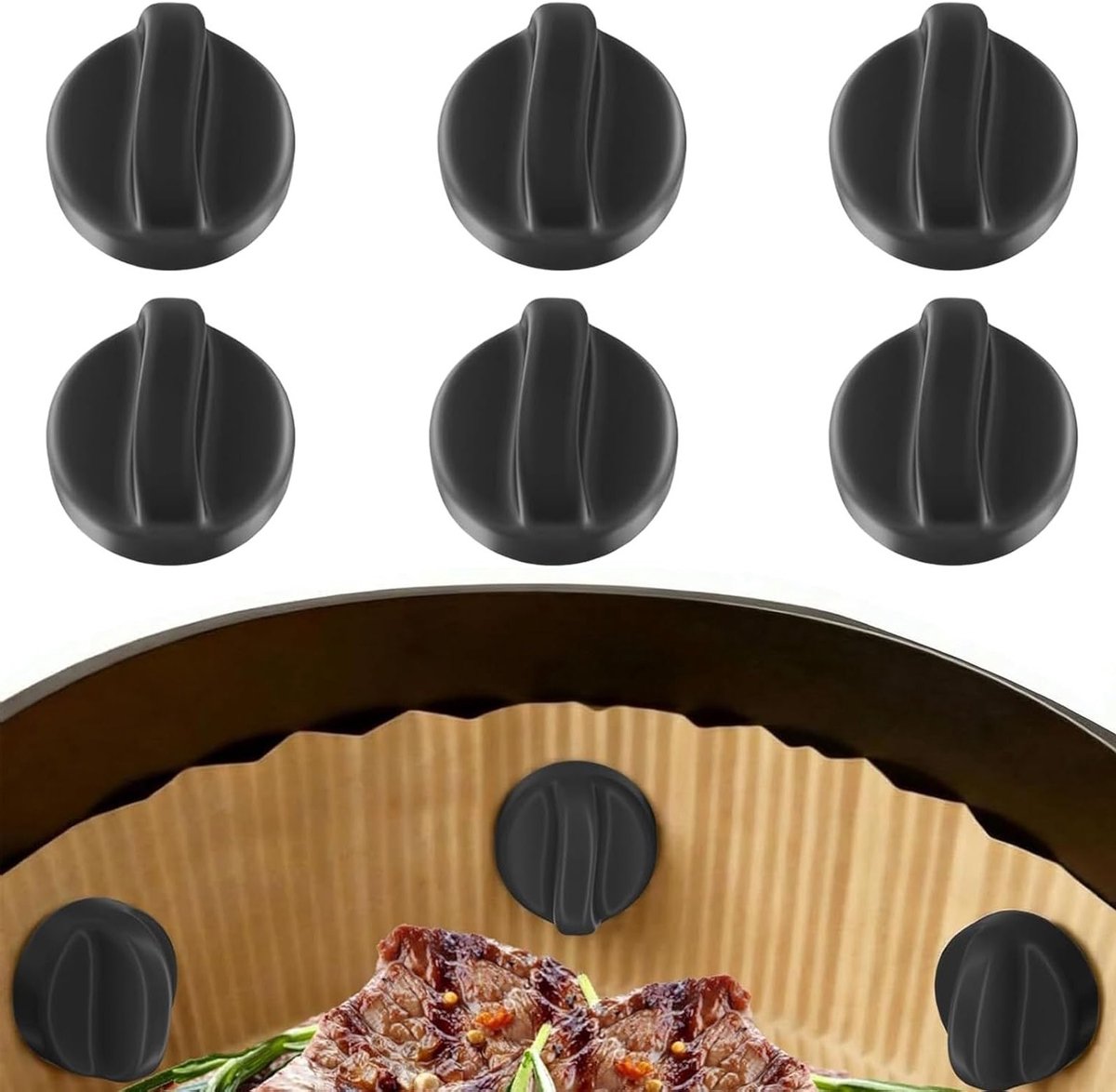 Magneetclips voor Bakpapier in de Airfryer, Herbruikbare Siliconen Hittebestendige Keukenhulp, Compacte Bevestigingsclips voor Bakkers en Koks