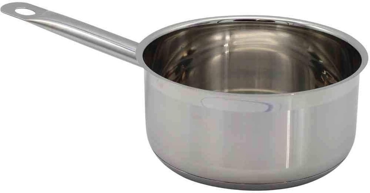 RVS Steelpan 1L - Glazen Deksel en Ventilatiegat - Geschikt voor Inductiekookplaat