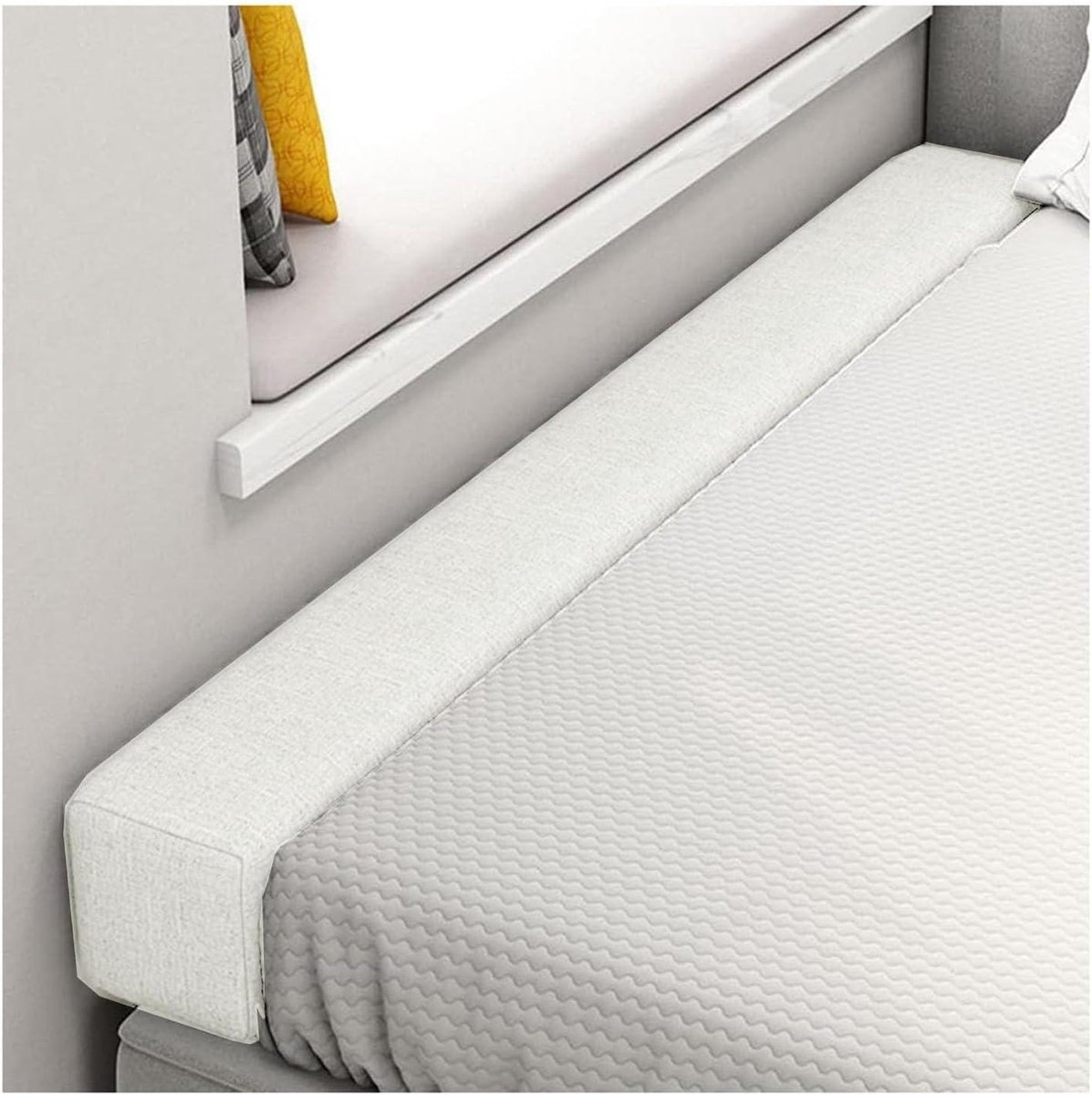 Bed Vul Kussen - Matrasvuller Hoofdeinde - Spleet Opvullen - Afneembare Hoes - 90x15x25cm - Beige