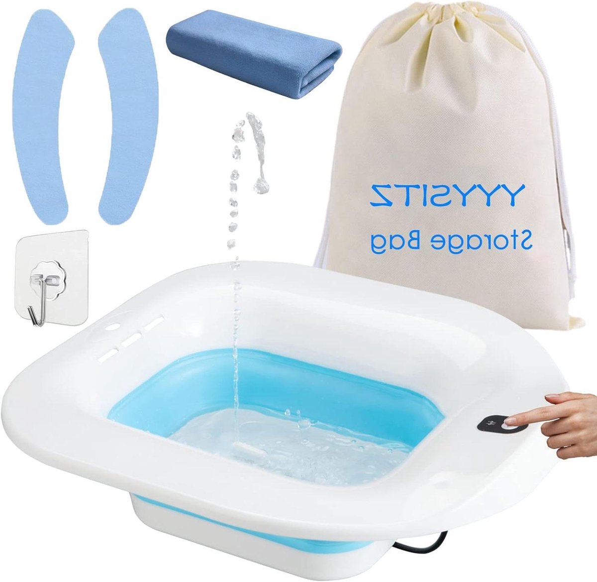 Elektrische Zitbad - Baden voor postpartum - Verlichting na bevalling - Elektrische stoomfunctie - 38 x 36 x 15 cm