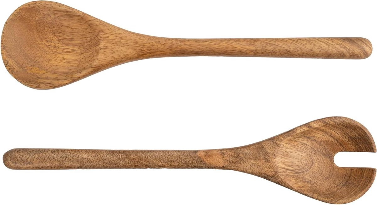 Jamie Oliver Big Love Serveerlepelset, gemaakt van duurzaam FSC mangohout, houten keukengerei om te koken, saladeservers, saladetang, set van 2, 29 x 14 x 2 cm
