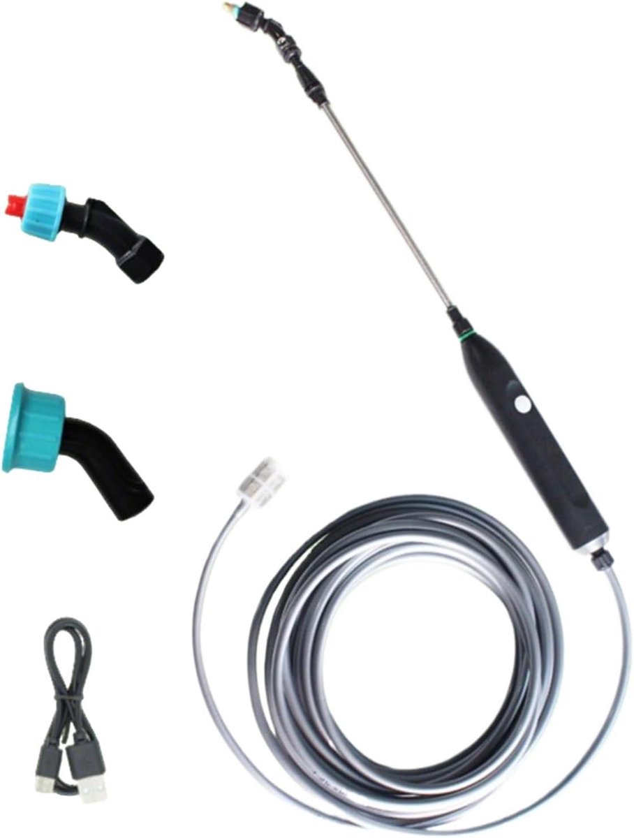 Elektrische Tuinsproeier - Oplaadbare Gieter - Planten Verzorgen - Uittrekbare Sproeistaaf - 30 cm - Zwart