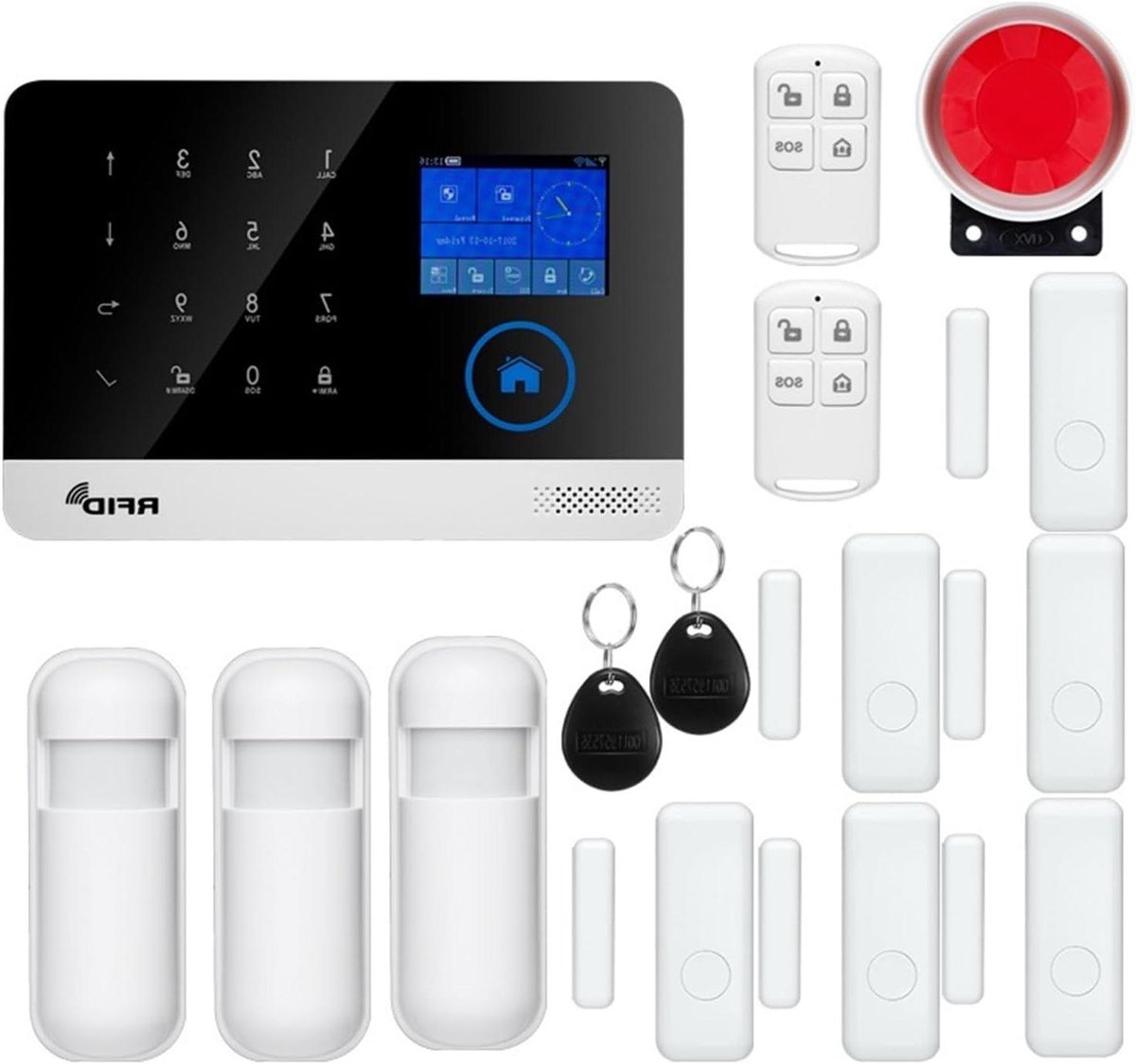 Huis Beveiligingssysteem - Slim Alarm - Inbraak Voorkomen - APP Bediening - 165 cm Breed - Zwart