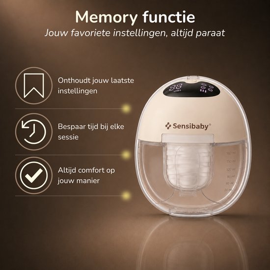 Sensibaby Twinflow Duo Sensibaby Dubbele Elektrische Borstkolf - Handsfree & Draadloos - Stil (40 dB) - Geintegreerd Nachtlampje - USB-C Oplaadbaar - Inclusief Luxe Opbergtas — afbeelding 2