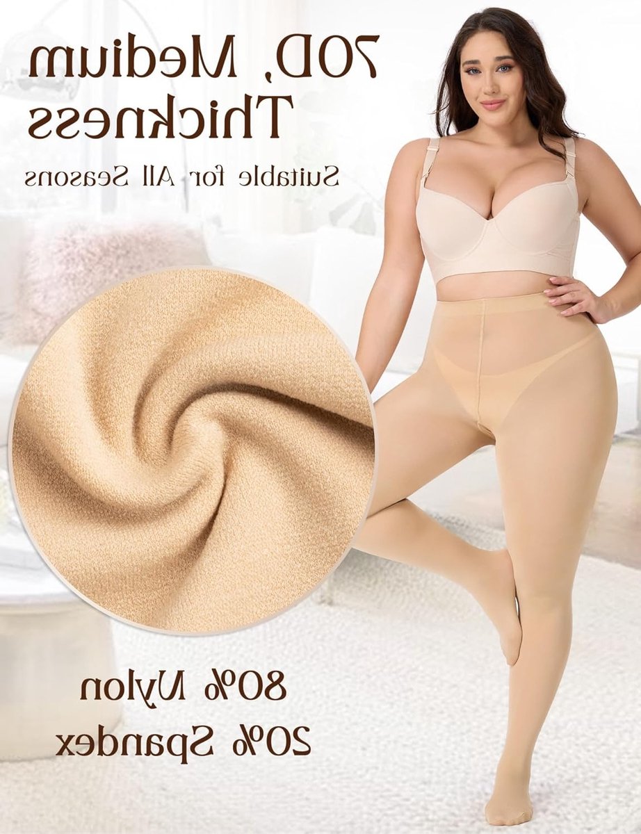 Thermische Maillot voor Dames, Opaque Oanty met Hoge Taille, Microfiber 70 Denier, Plus Size tot 4XL, Ideaal voor Koude Dagen en Comfortabel Draagplezier