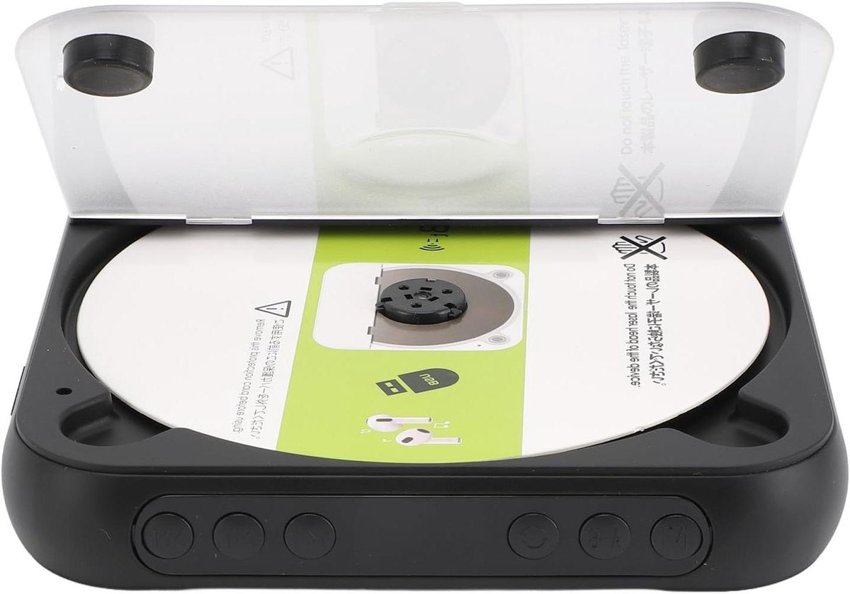 Vikye CD-speler Draagbare Bluetooth, Oplaadbare Desktop CD-speler met Stereoluidsprekers, Ondersteunt Verschillende Formaten met 3,5 Mm Hoofdtelefoonaansluiting