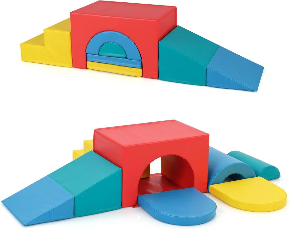 Schuim Bouwstenen - Klimblokken Speelgoed - Kinderen Spelen - Afneembare Overtrek - 40 x 40 x 25 cm - Rood