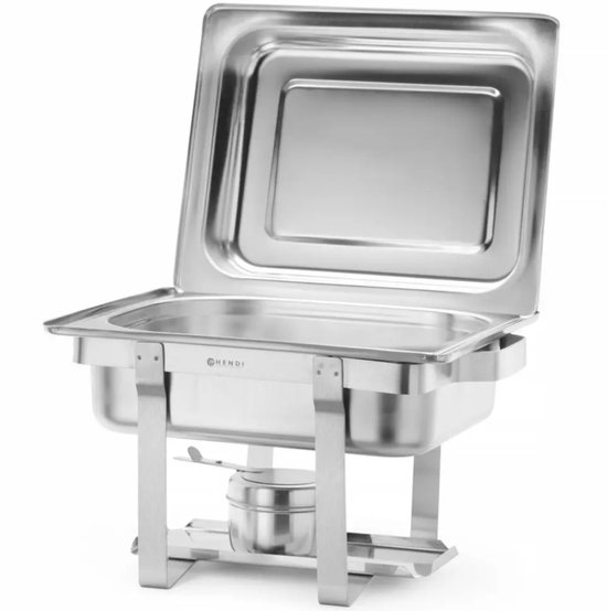HENDI Chafing dish - Gastronorm 1/2 - Hoogglans - 4,5L - Inclusief brandpastahouder — afbeelding 3