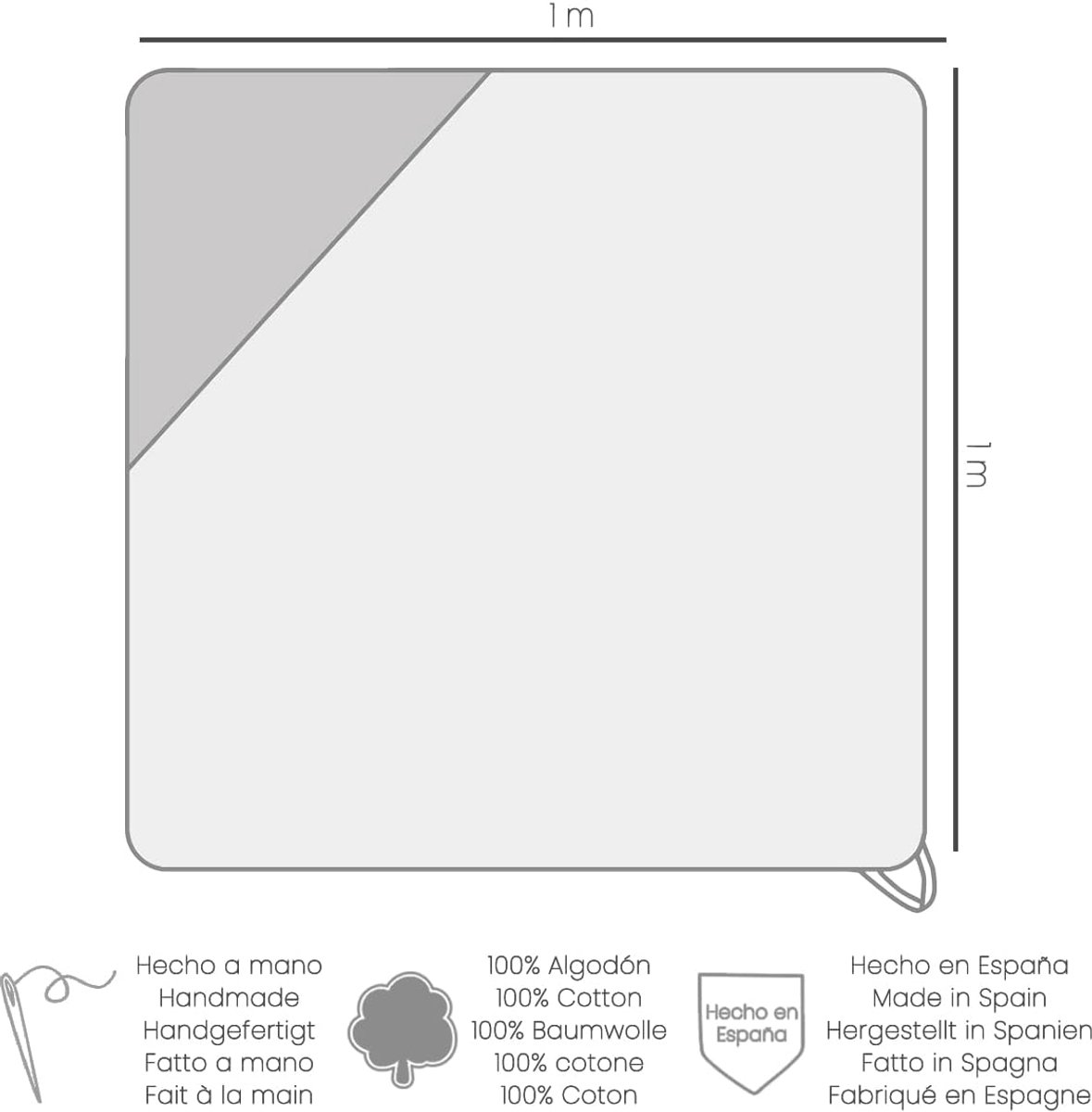 Baby Badjas - Omslagdoek Baby - Baby Verzorgen - Extra Groot Ontwerp - 100x100cm - Ecru