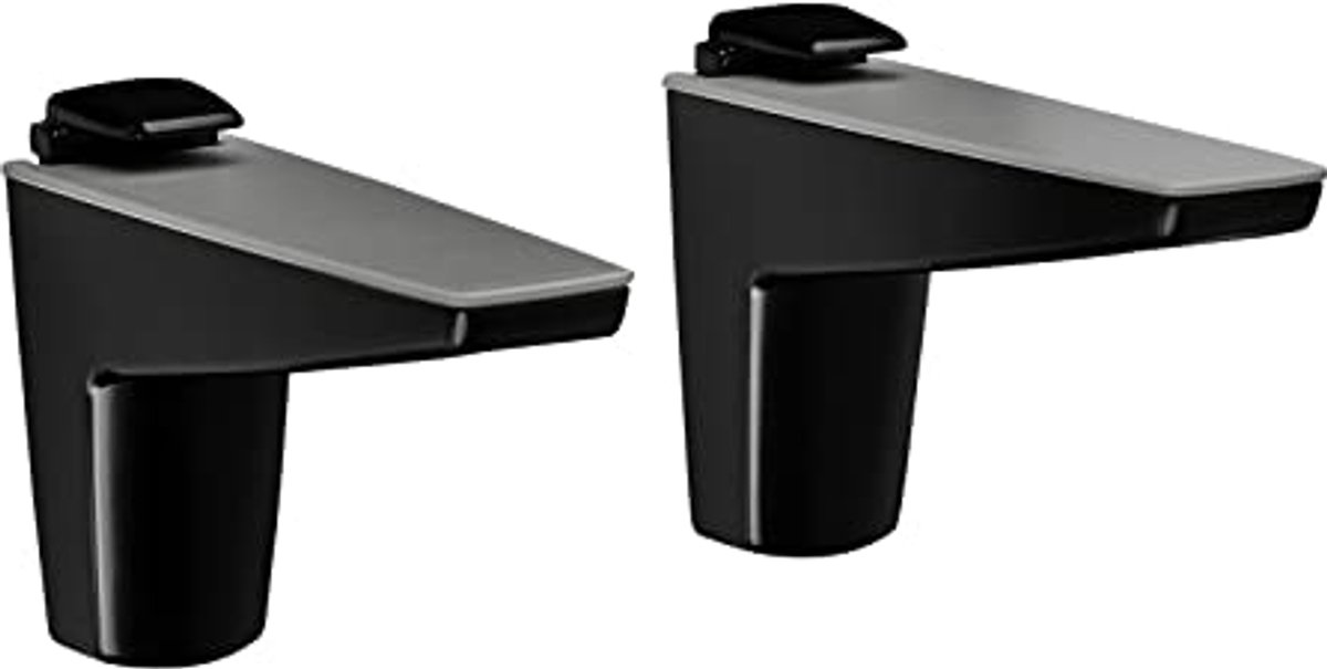 Plankdragers - Glazen steunen - Planken monteren - Verborgen bevestiging - 105 mm diep - Zwart