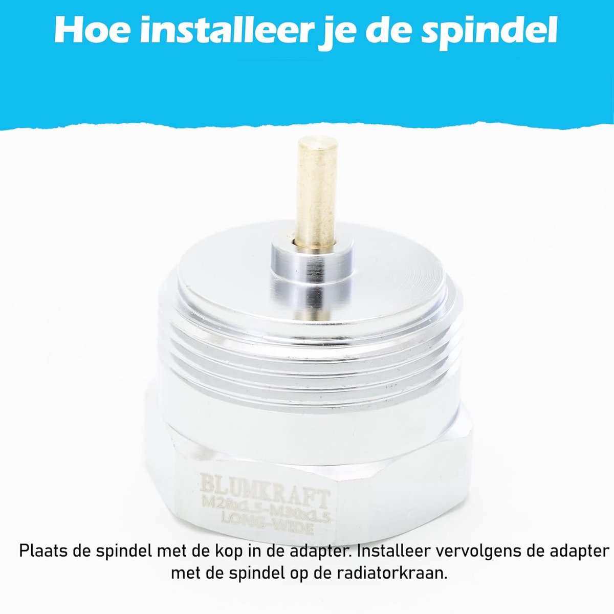 Radiator Adapter - Ventiel Verloop - Thermostaat Monteren - Metaal Zinklegering - M28 naar M30 - Chroom