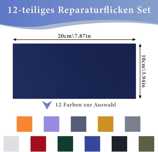12 Stuks Zelfklevende Reparatie Patches 20 x 10 cm van Merkloos — afbeelding 5