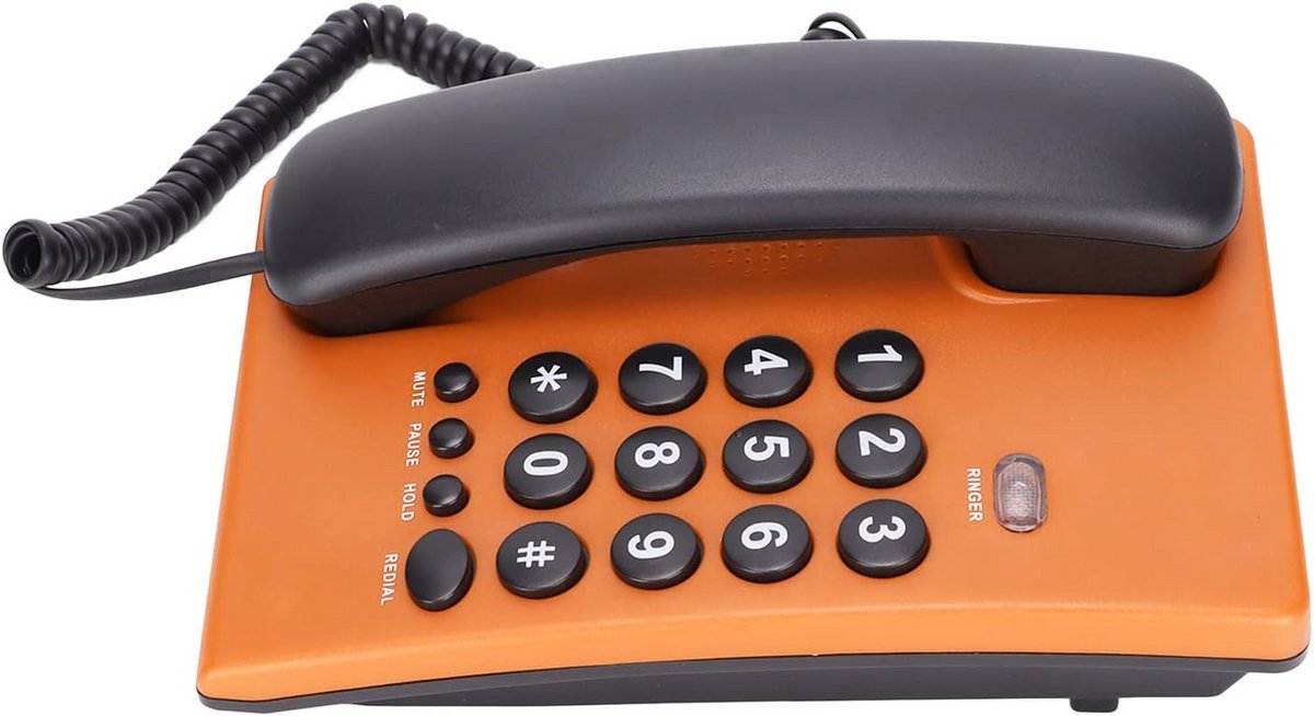 Vaste Telefoon - Kantoortelefoon Thuis - Duidelijk Bellen - Batterijvrij Ontwerp - 20 cm Lengte - Wit