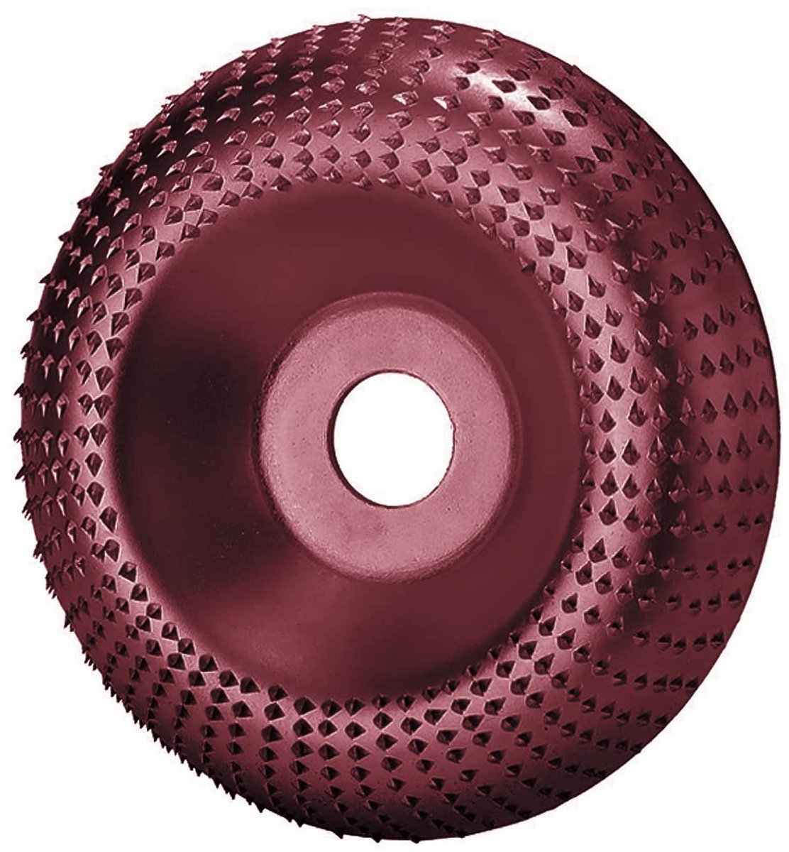 Haakse Slijpschijf - Houtsnijgereedschap - Houtbewerking Vormgeven - Staalcarbide Tanden - 100 mm - Wijnrood