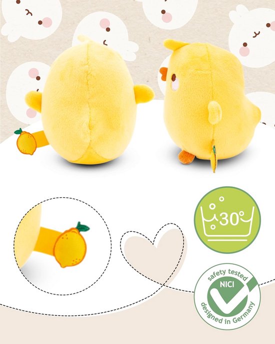 Pluche knuffel - Baby speeltje - Ontdekken en knuffelen - Met rinkelende bel - 10 cm - Geel — afbeelding 2