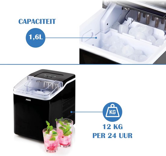 IJsmachine - Ijsblokjes maker - Snelle ijsbereiding - 9 ijsblokjes per cyclus - 12kg per dag - Zwart — afbeelding 5