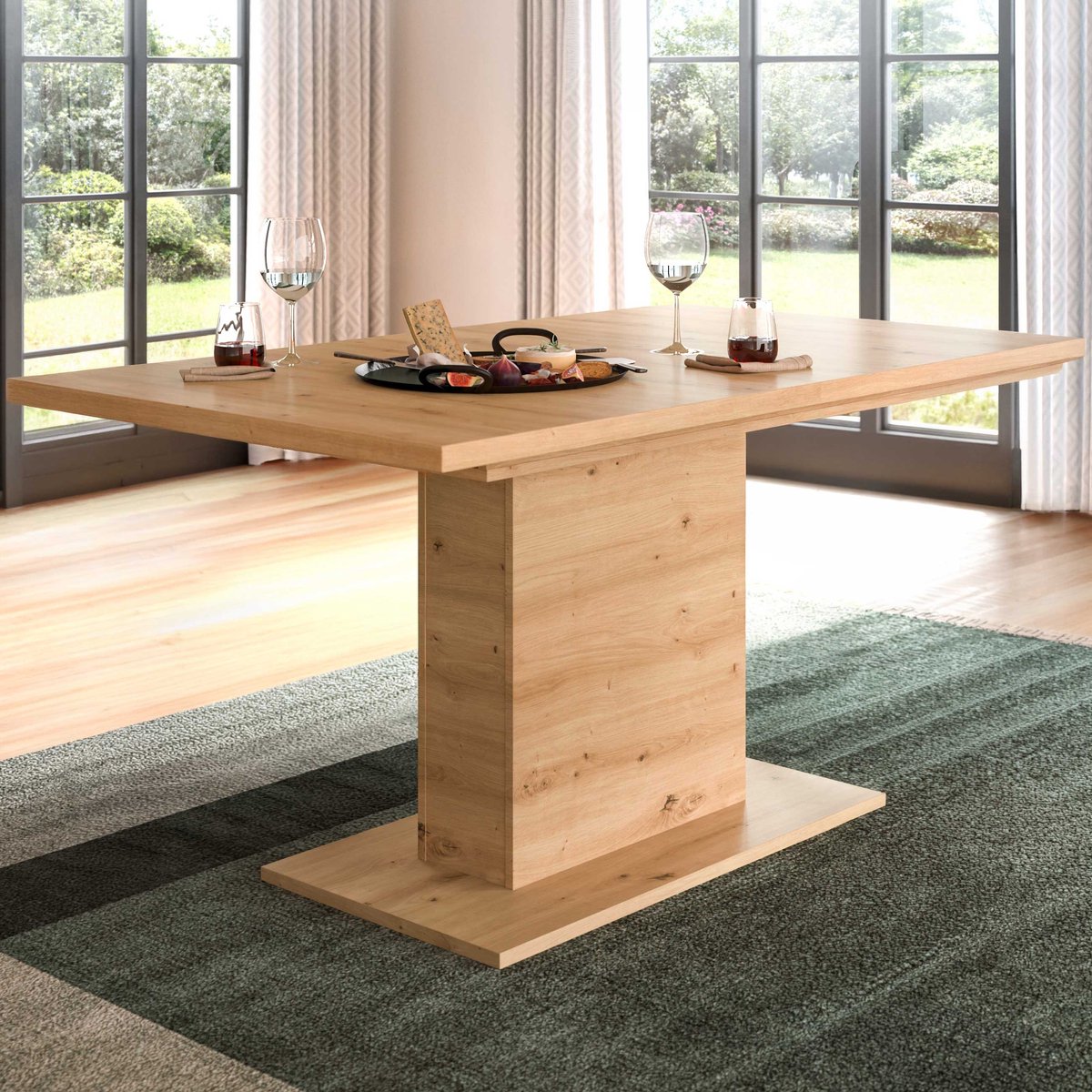 Uitklapbare Eettafel Motion Emob - Artisan Finish - 150-190x76x90 Cm - Licht Hout