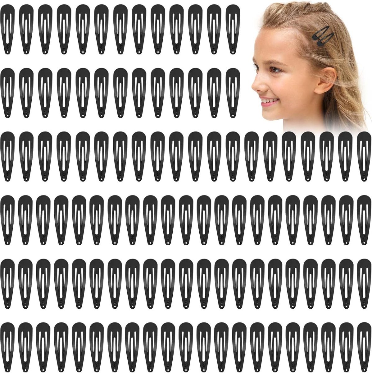 Haarspeldjes Set - Metalen Clips - Kapsels Maken - Gladde Afwerking - 110 Stuks - Zwart