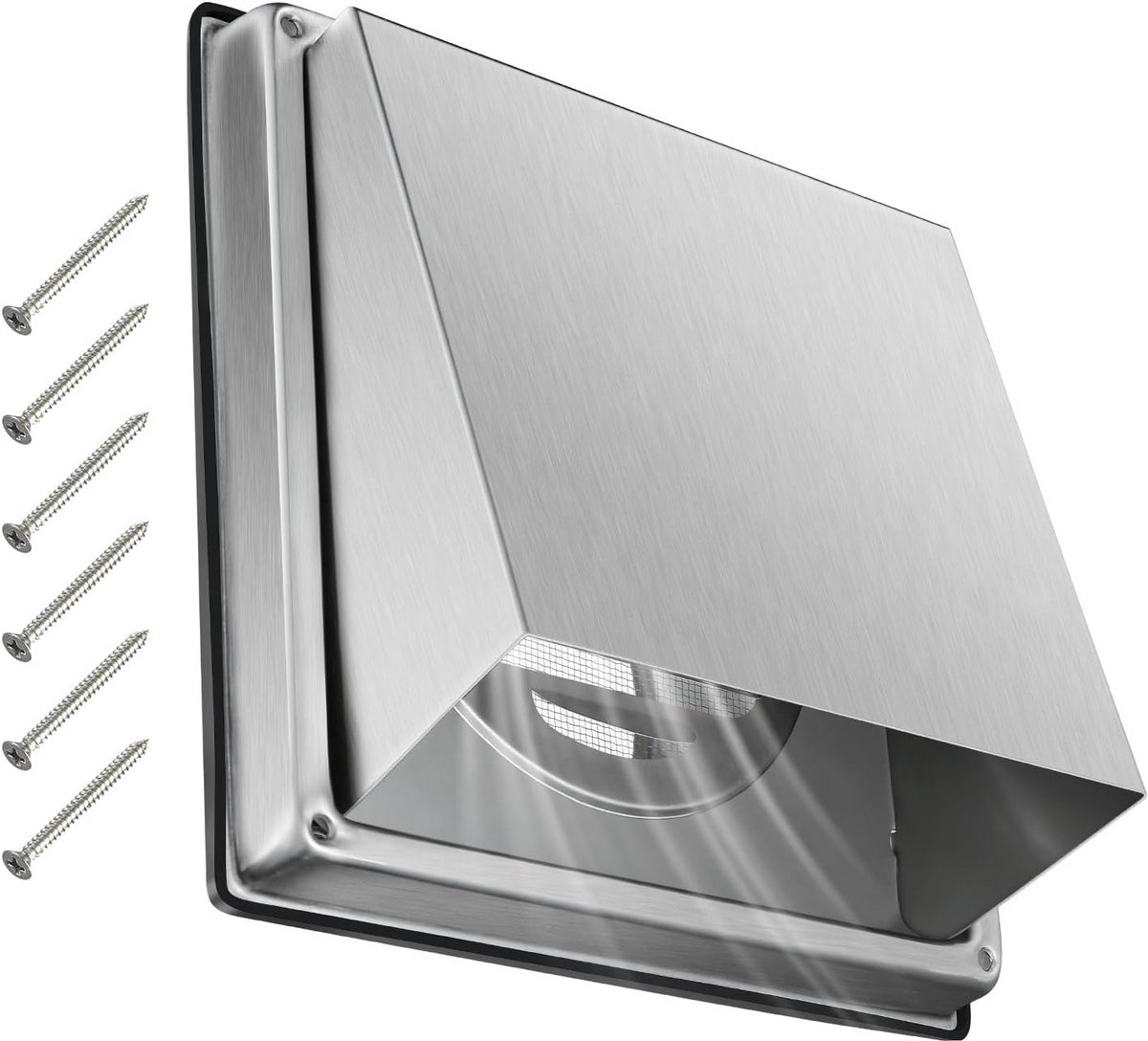 Droger Ventilatierooster - Buitenluik - Ventilatie Buiten - Roestvrij Staal - 4 Inch - Zilver