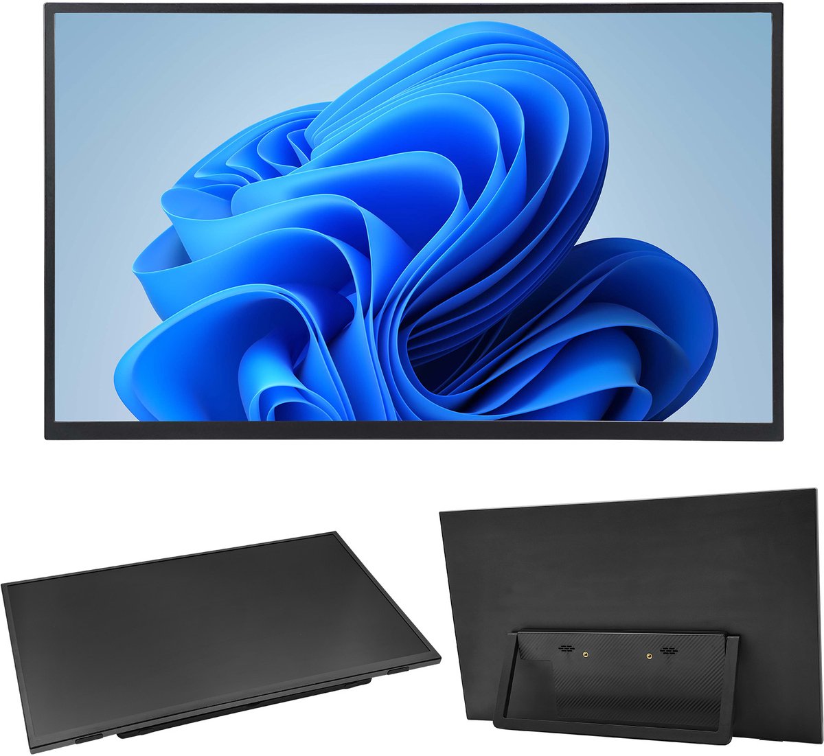 18.5" Draagbare Monitor – 1080P IPS, 100Hz, Dual USB-C, HDMI, Plug & Play – Ultra Slim 1,12kg – Voor Laptop, Telefoon, Gaming