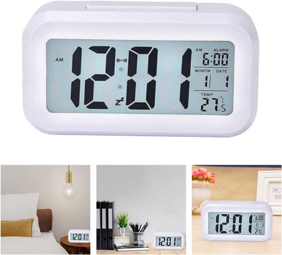 Digitale Wekker - LCD Klok - Ontwaken - Automatische Verlichting - 13.8 cm - Zwart — afbeelding 5