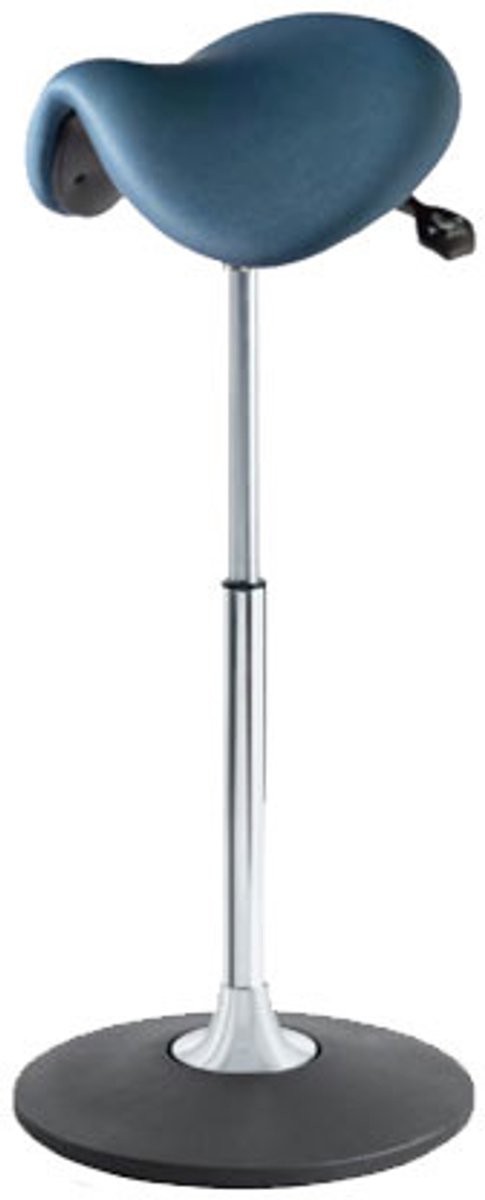 Solid - Ergonomische Zadelkruk - Blauw - Gepolijst Aluminium Voetplaat