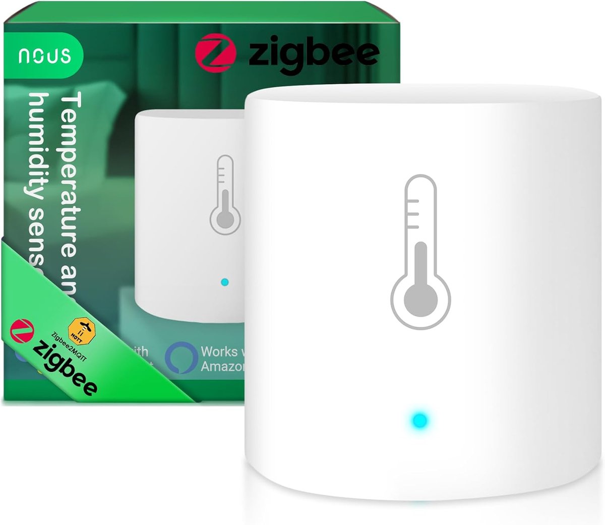 Slimme Sensor - Hygrometer Thermometer - Klimaat Bewaken - Zigbee Connectiviteit - 40 gram - Wit