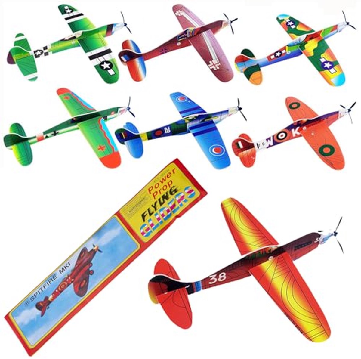 Zweefvliegtuigen Set - Schuimvliegtuigen - Buiten Spelen - Milieuvriendelijk Materiaal - 24 Stuks - Multi-color